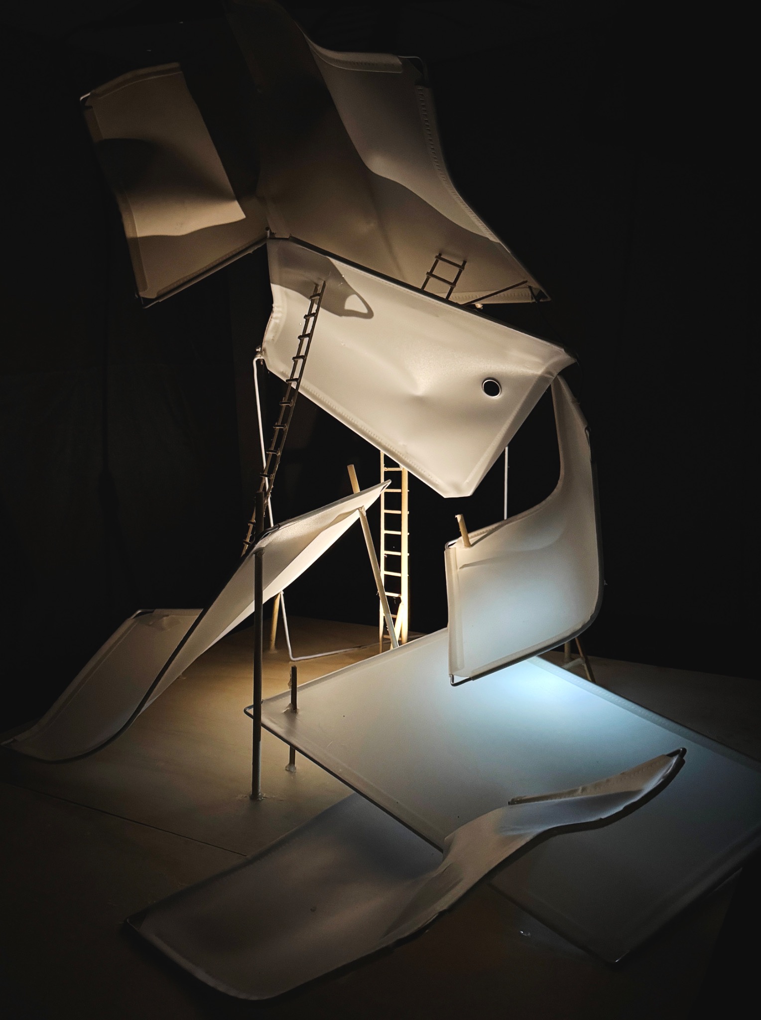 Light and Flow, an illuminated sculptural installation.